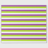 Paarse, kalkgroene en witte strepen cadeaupapier (Vlak)