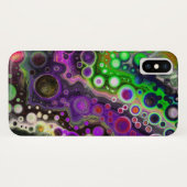 Paarse, kalkgroene, zwarte, vloeiende kunst Case-Mate iPhone case (Achterkant (horizontaal))