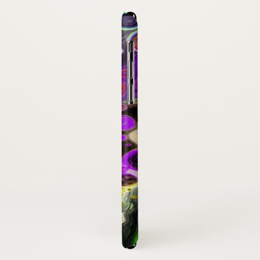 Paarse, kalkgroene, zwarte, vloeiende kunst Case-Mate iPhone case (Achterkant/links)