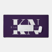 Paarse kalligrafie script Naam Desk Mat (Keyboard & Muis)