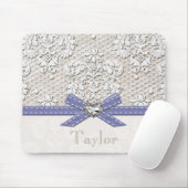 Paarse  kant en parels muismat (Met muis)