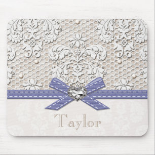 Paarse  kant en parels muismat