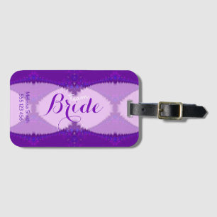 Paarse Kanten Landelijke Stijl Team Bruid Bagage Bagagelabel