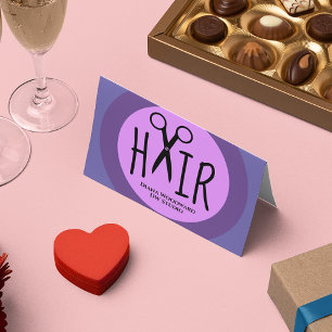Paarse kappers gevouwen zakelijke loyaliteit Kaart Visitekaartjes