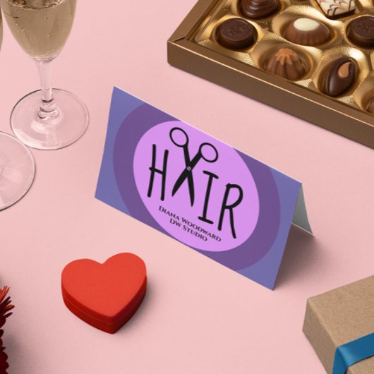 Paarse kappers gevouwen zakelijke loyaliteit Kaart Visitekaartjes