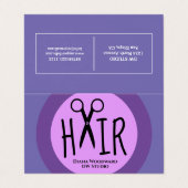 Paarse kappers gevouwen zakelijke loyaliteit Kaart Visitekaartjes (Buitenkant ongevouwen)