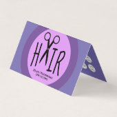 Paarse kappers gevouwen zakelijke loyaliteit Kaart Visitekaartjes (Voorkant)