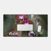 Paarse kastanjebruin en witte orchidee bloesems bureaumat (Keyboard & Muis)