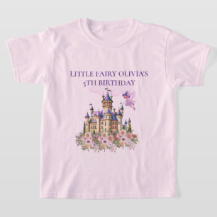 Paarse Kasteel Sprookje Verjaardag Thema Gast T-shirt