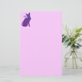 Paarse kat briefpapier (Staand voorkant)