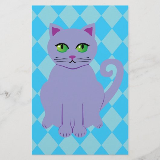 Paarse kat briefpapier (Voorkant)