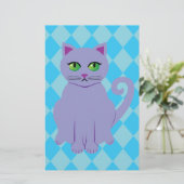 Paarse kat briefpapier (Staand voorkant)