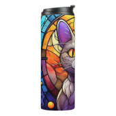 Paarse Kat Lover's Gift Thermosbeker (Gedraaid links)