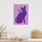 Paarse Kat Poster (Keuken)