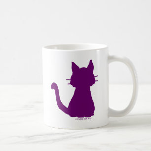 Paarse Kat Silhouet Koffiemok