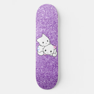 Paarse kattekletskateboard van Glitter Skateboard