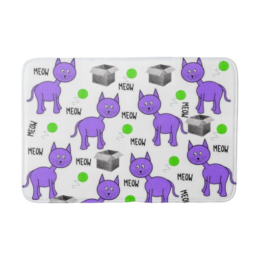 Paarse katten Bathroom Bath Mat (Voorkant)