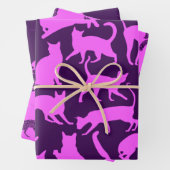 Paarse katten inpakpapier vel (In situ)