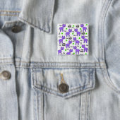 Paarse katten Meow Square Button (In situ)