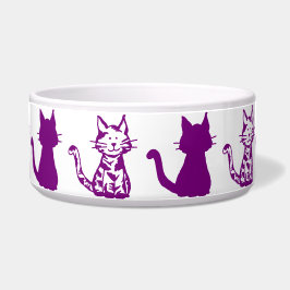 Paarse katten Patroon Grote Pet Bowl Voerbakje