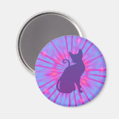 Paarse kattenmagneet magneet (Voorkant / Achterkant)