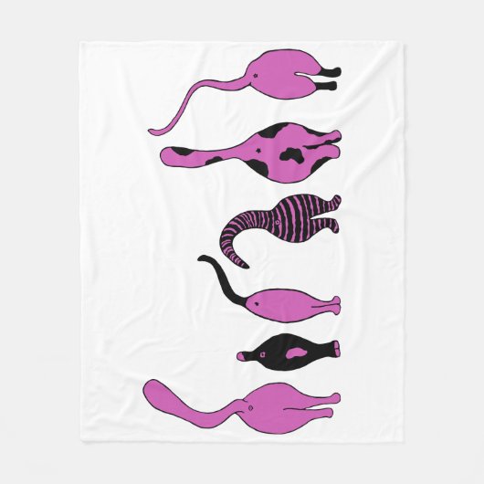 Paarse kattenpeuken fleece deken (Voorkant)