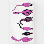 Paarse kattenpeuken spandoek (Verticaal)