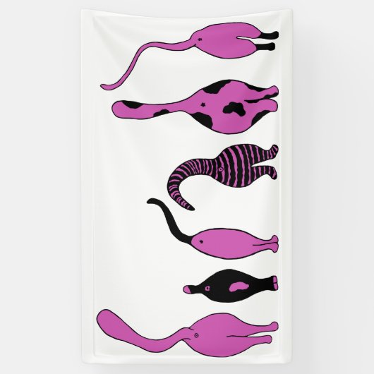 Paarse kattenpeuken spandoek (Verticaal)