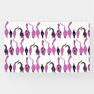 Paarse kattenpeuterpatroon spandoek