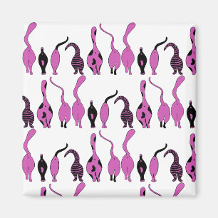 Paarse kattenstootpatroon magneet