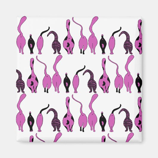 Paarse kattenstootpatroon magneet (Voorkant)