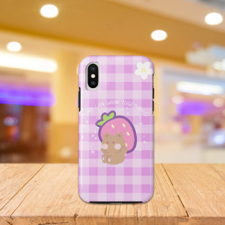 Paarse Kawaii Beer esthetisch iPhone XS Hoesje