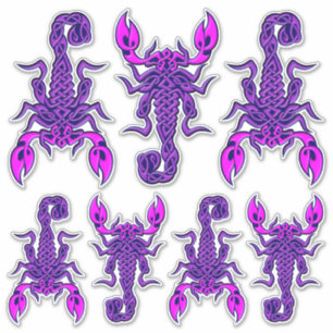 Paarse Keltische Knoop Scorpion Sticker Set