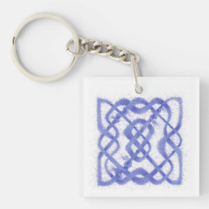 PAARSE KELTISCHE KNOOP Vierkante Acryl Sleutelhang Sleutelhanger
