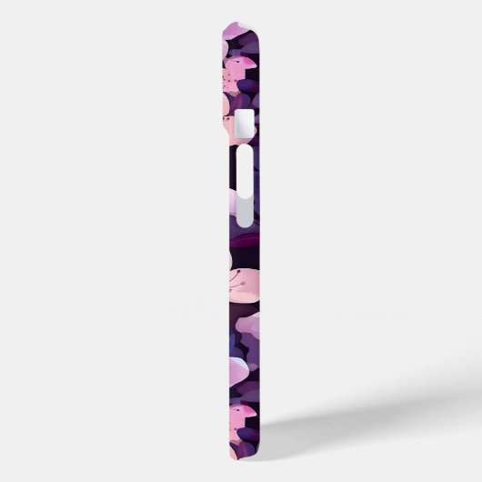 Paarse kersenbloesems gepersonaliseerd monogram Case-Mate iPhone case (Achterkant / Links)