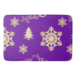 Paarse kerst badmat