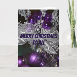 Paarse kerst feestdagen kaart