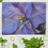 Paarse kerst poinsettia theedoek (Gevouwen)