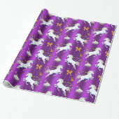Paarse kerst van Unicorn Cadeaupapier (Uitgerold)