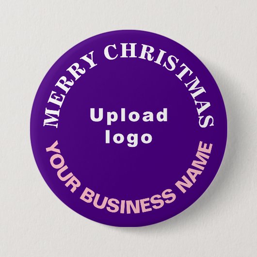 Paarse Kerst Zakelijk Ronde Vorm Button (Voorkant)