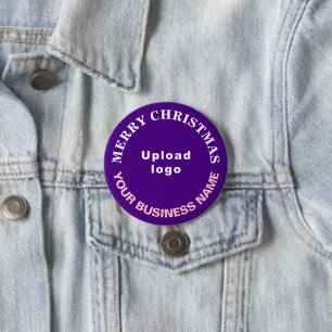 Paarse Kerst Zakelijk Ronde Vorm Button