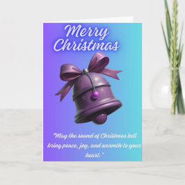 paarse kerstbel Wenskaart Feestdagen Kaart