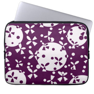 Paarse Kerstbellen Vakantiepatroon Laptop Sleeve