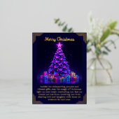 Paarse kerstboom Folie Kaart (Staand Voorkant)