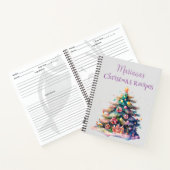 Paarse kerstboom recept notitieboek (Binnen)