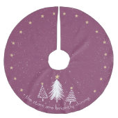 Paarse kerstboom rok gouden sterren (Voorkant)