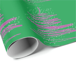 Paarse kerstboomschilfers Verpakkingspapier Cadeaupapier