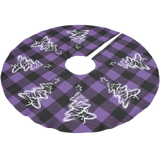 Paarse kerstbuffel kerstboom rok (Gekanteld)