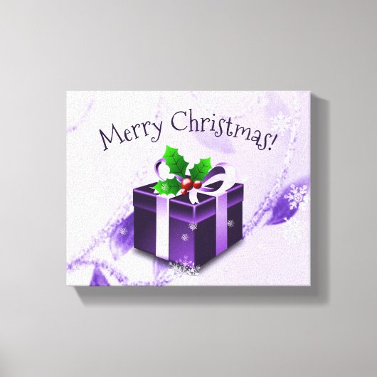 Paarse kerstcadeau afdrukken (Voorkant)