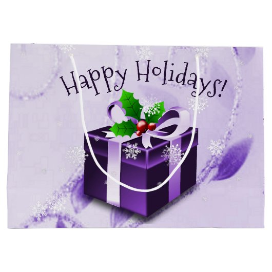 Paarse kerstcadeau voor cadeaus groot cadeauzakje (Achterkant)
